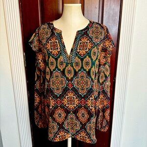 LOFT NWOT colorful peasant blouse